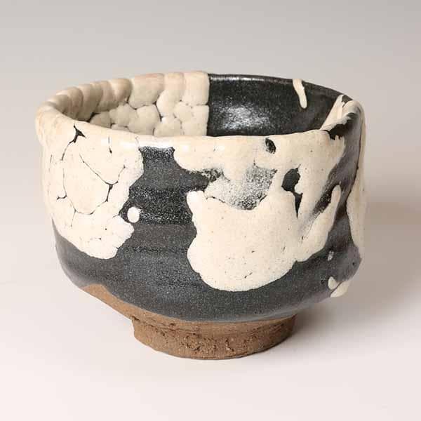 清水卯一造】蓬莱掛分釉裂茶碗 重要無形文化財保持者 人間国宝 蓬莱窯