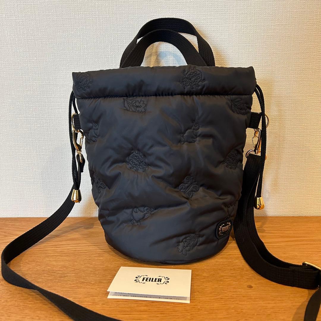 新品】フェイラー FEILER ハイジ 巾着ショルダーバッグ ブラック