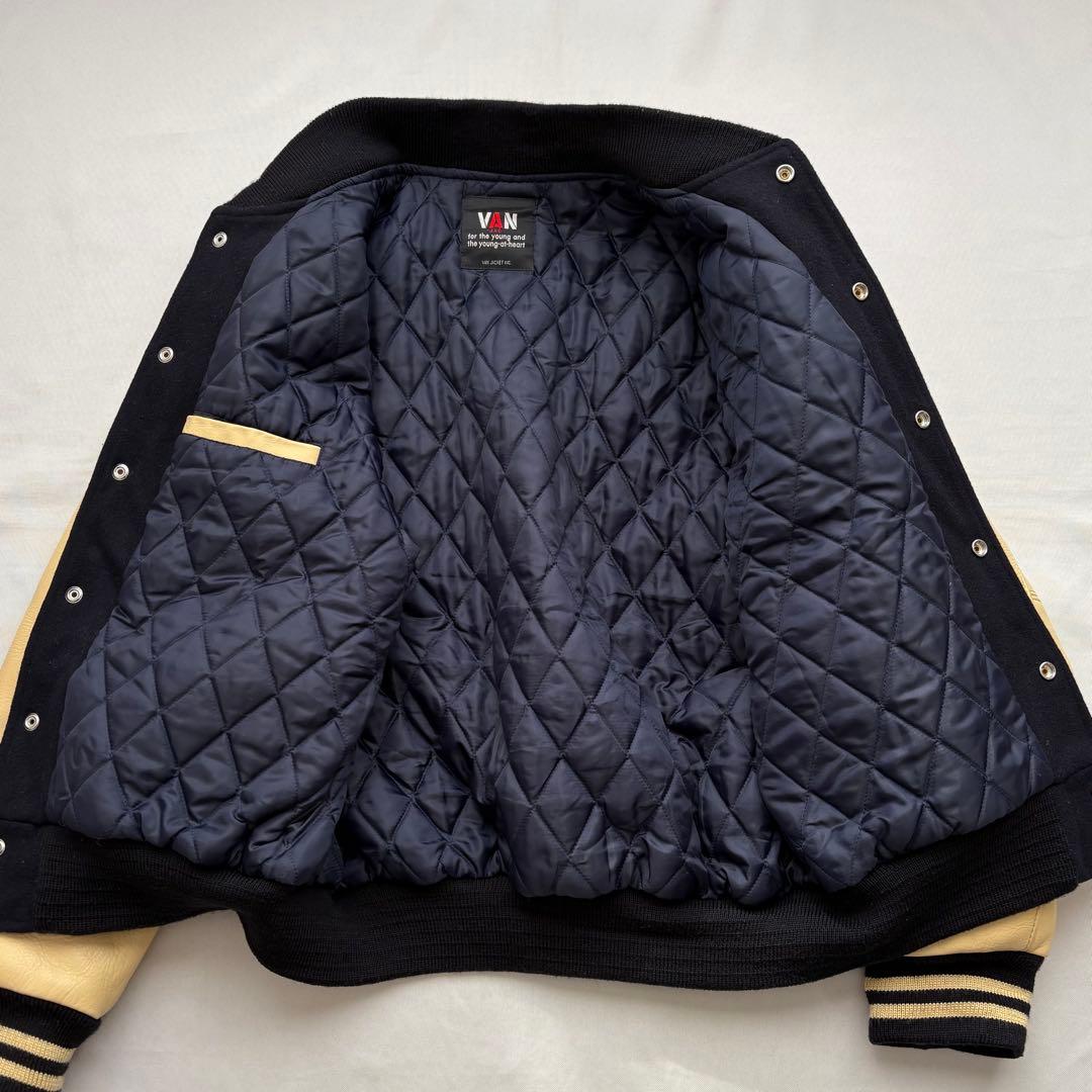 専用VAN JACKET ヴァンヂャケット ワッペン付き 袖レザー スタジャン