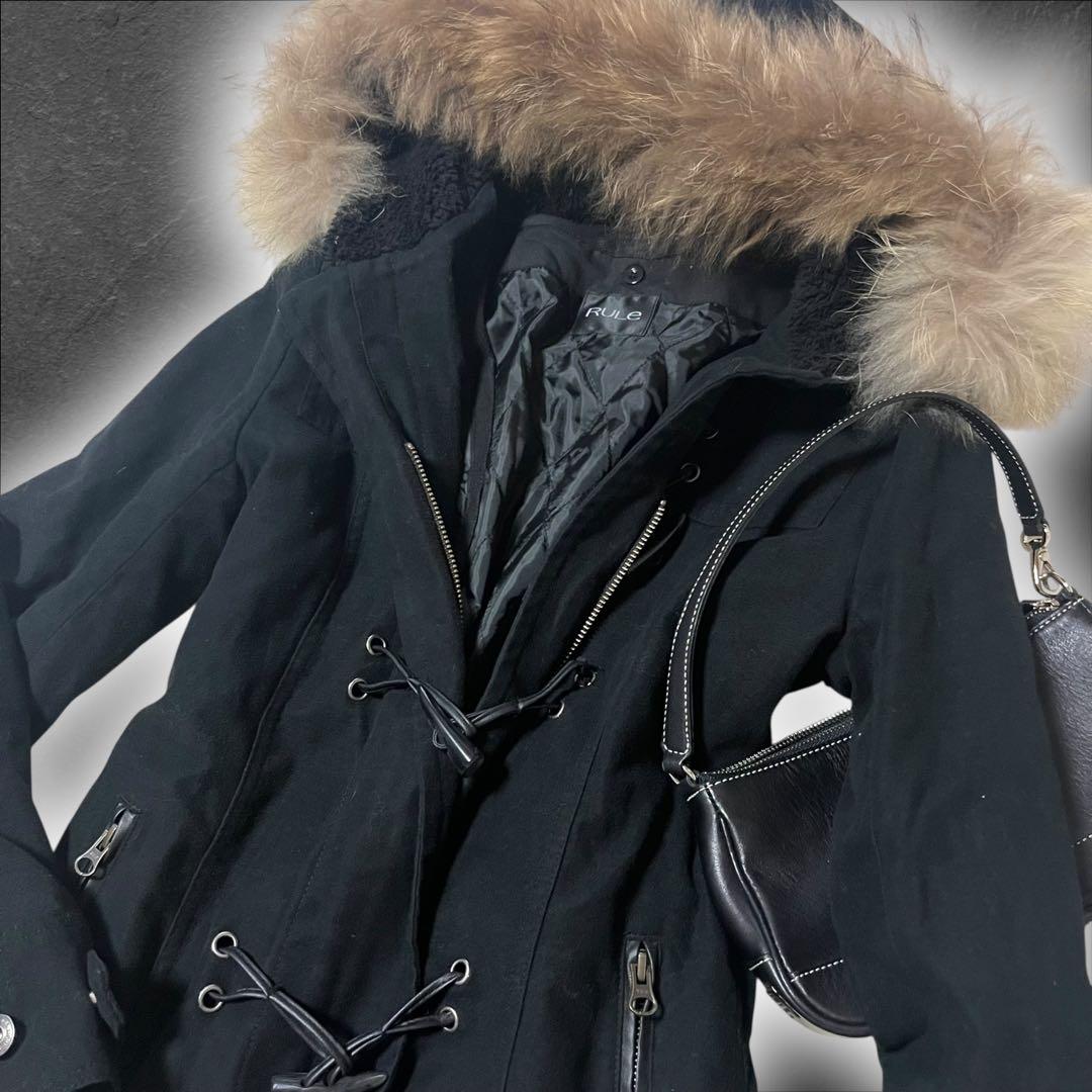 平成ギャル y2k リアルファー付 ダッフルコート フェアリーグランジ