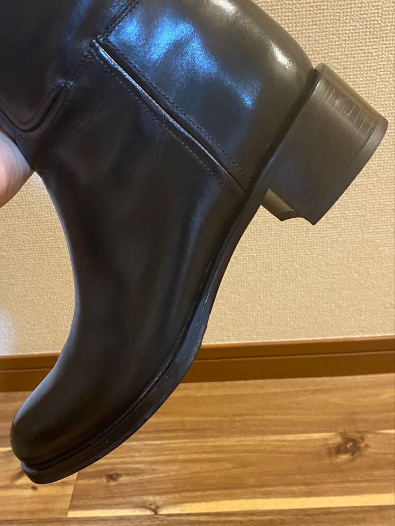 鑑定済】PRADA(プラダ)ブラック ロングブーツ 低ヒール 人気