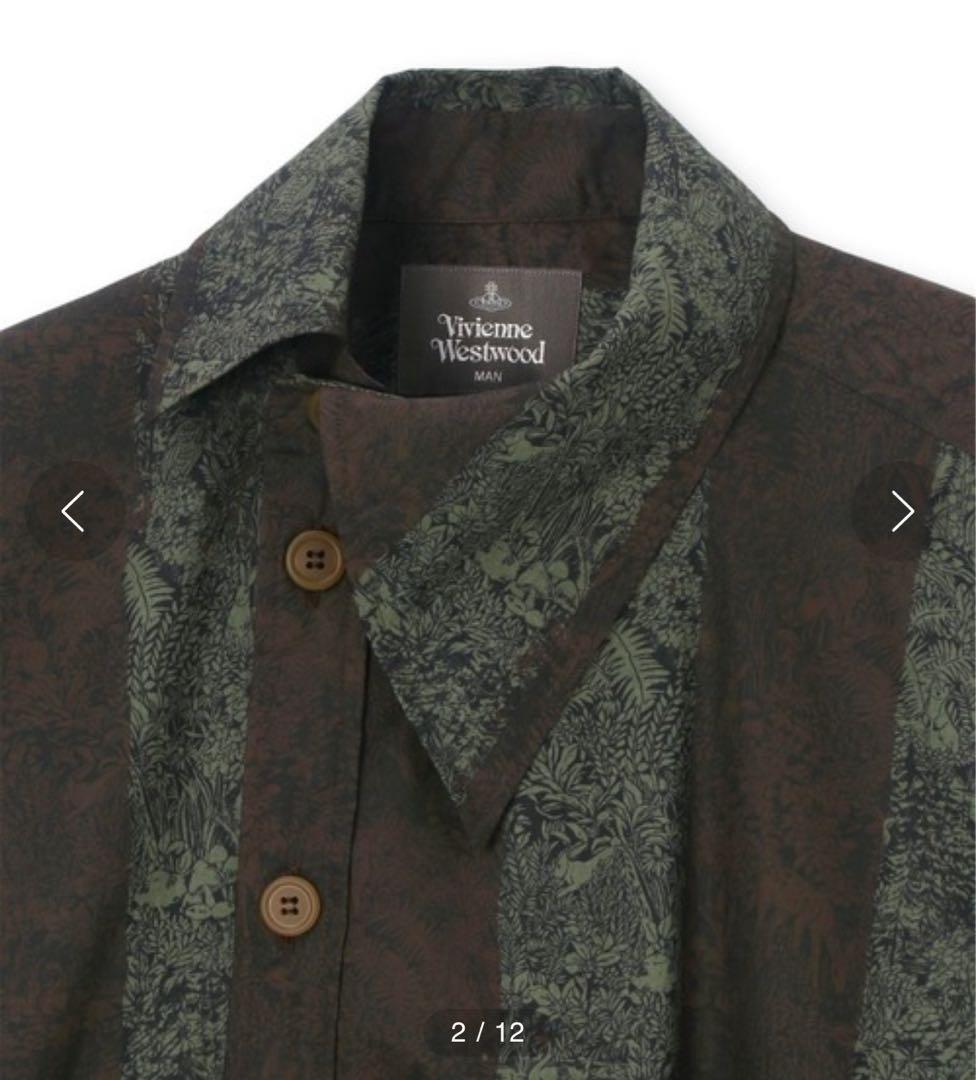 ヴィヴィアンウエストウッド Man アシンメトリーアニマル柄シャツ