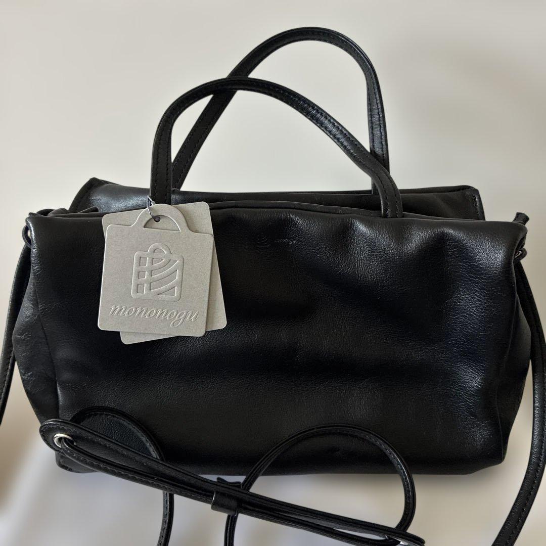 新品未使用タグ付き❣️mononogu モノノグ　黒 2wayバッグ mononogu モノノグ 2way パワー ボストン スモール ショルダーバッグ