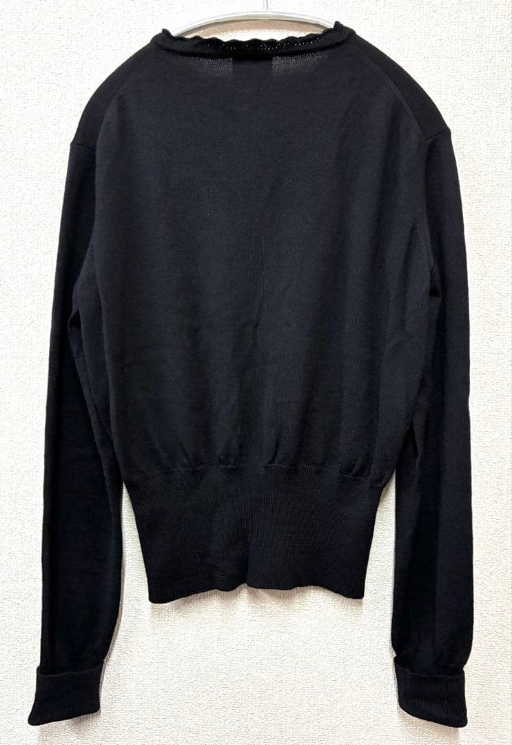 ヴィヴィアンウエストウッド フリルネックウールカーディガン 黒