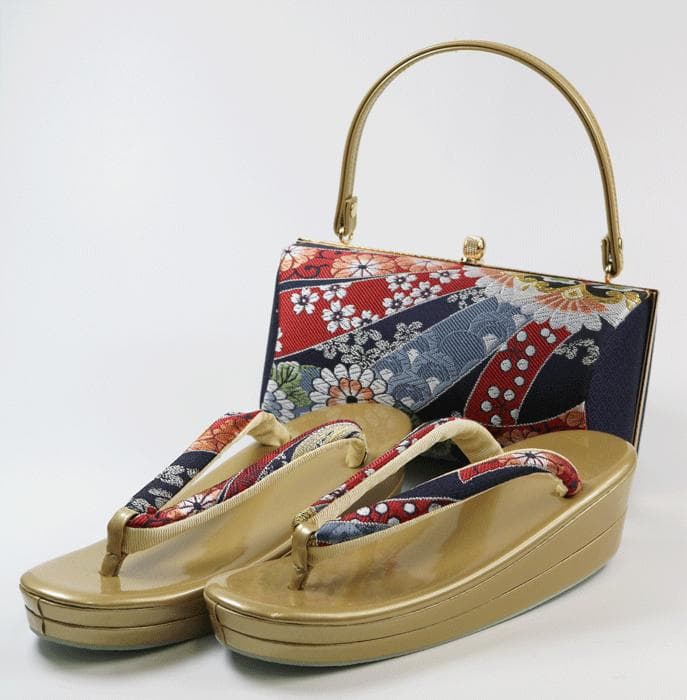 振袖用ゾーリバッグ 帯地使用 かかと高（二段） 振袖 訪問着 袴 新品 F