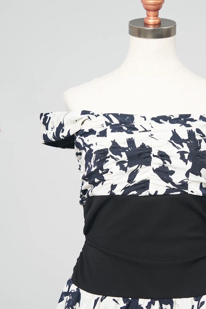 BELEAR MIMI《ベリアミミ》フラワーニュアンスミニワンピース BLK