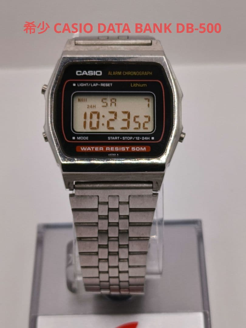 希少日本製CASIO W-34 415 稼働品 80s ヴィンテージデータバンク Vintage 80's CASIO W-34 Module 415 Mens 40mm Digital Watch