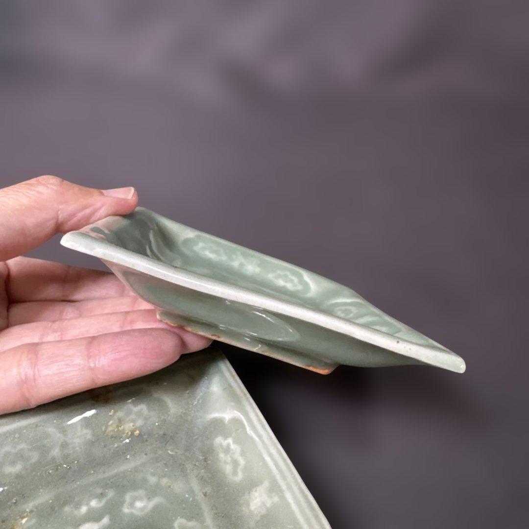 G26 送料無料 三田青磁 鹿の図 角皿 2枚 古美術 和骨董 - メルカリ