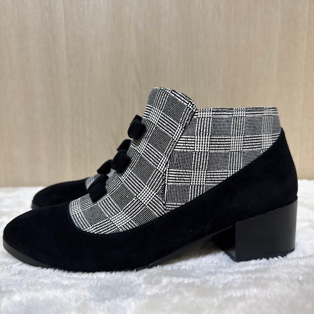 新品・未使用】ANNA SUI スエード チェック ブーティ