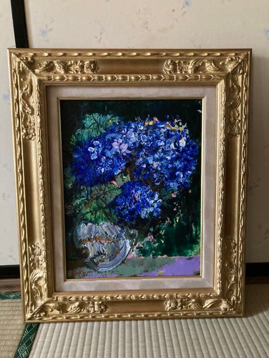 福沢一郎　油彩　6号　花 福沢一郎「花」油絵・6号 絵画買取・販売の小竹美術