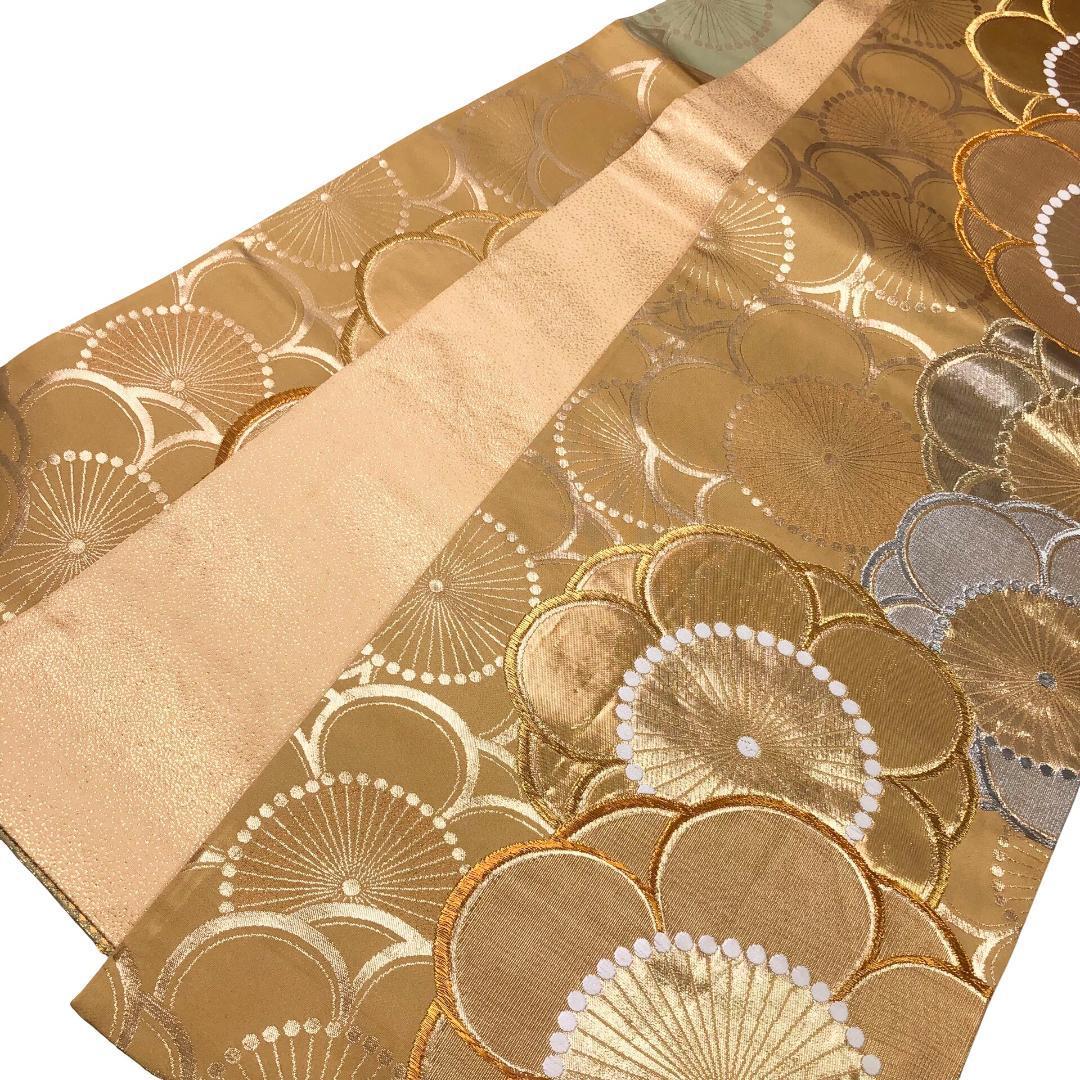 ☆ 袋帯 宝彩 24金箔 プラチナ箔 美しい花模様 金銀糸 O-5889 - メルカリ