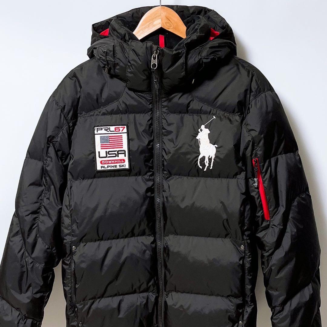 ラルフローレン ビッグポニー ダウンジャケット 刺繍ロゴ 黒 2571