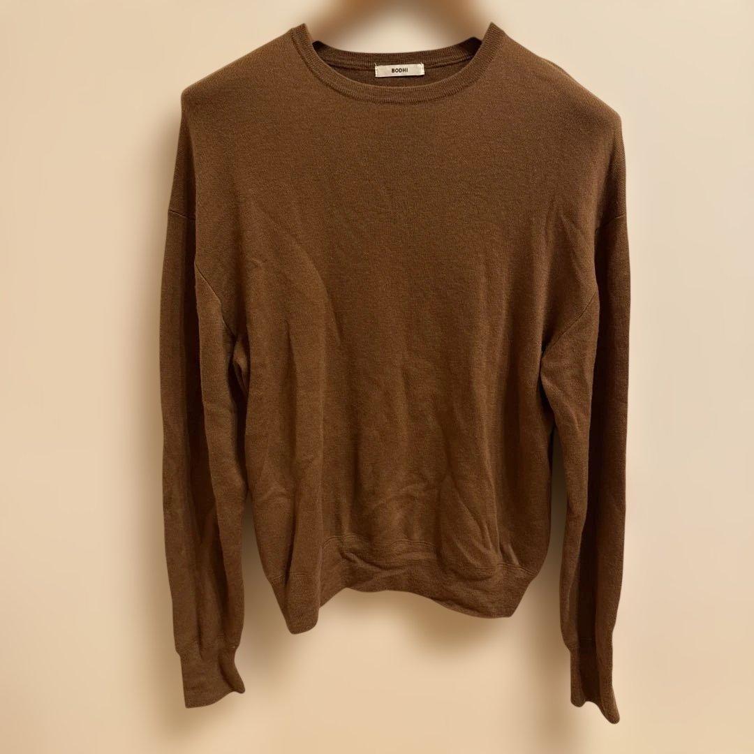 BODHI ボーディ カシミヤ100% ニットセーター ブラウン サイズ1 BODHI｜カシミヤ スタンダード ニット セーター “STANDARD SWEATER