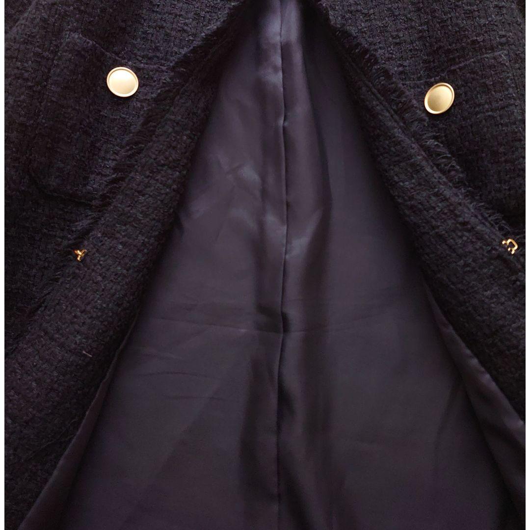 グリーンレーベルリラクシング/ツイード ノーカラー ジャケット 金