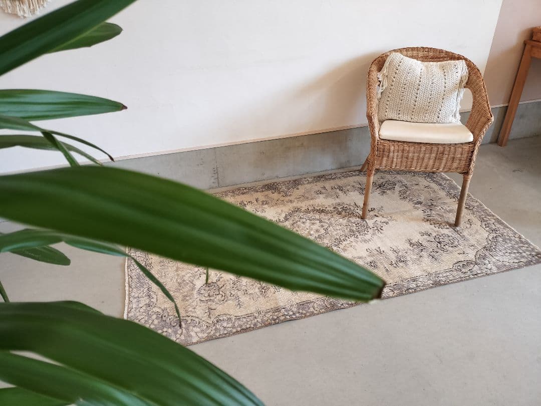 AYA ☆ セール中様専用】淡いグレーとクリームの淡色ラグ No.617