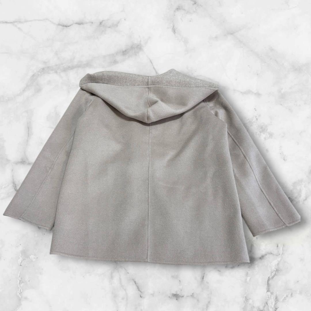 23区 アンゴラ混ソフトウールリバーコート 38 フーデッドコート 軽量M〜L