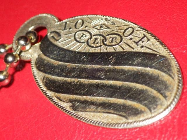 20'S☆オッドフェローズ☆ビンテージ☆タグ☆9☆キーホルダー☆フリー