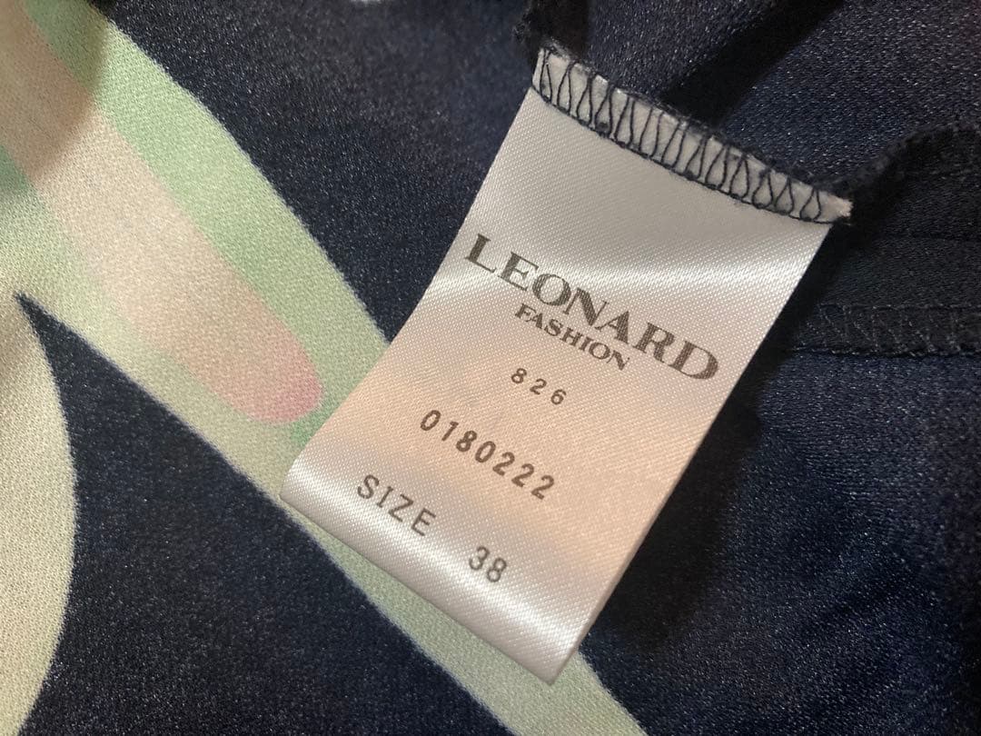 美品 LEONARD レオナール カンカン ワンピース 七分袖 - メルカリ