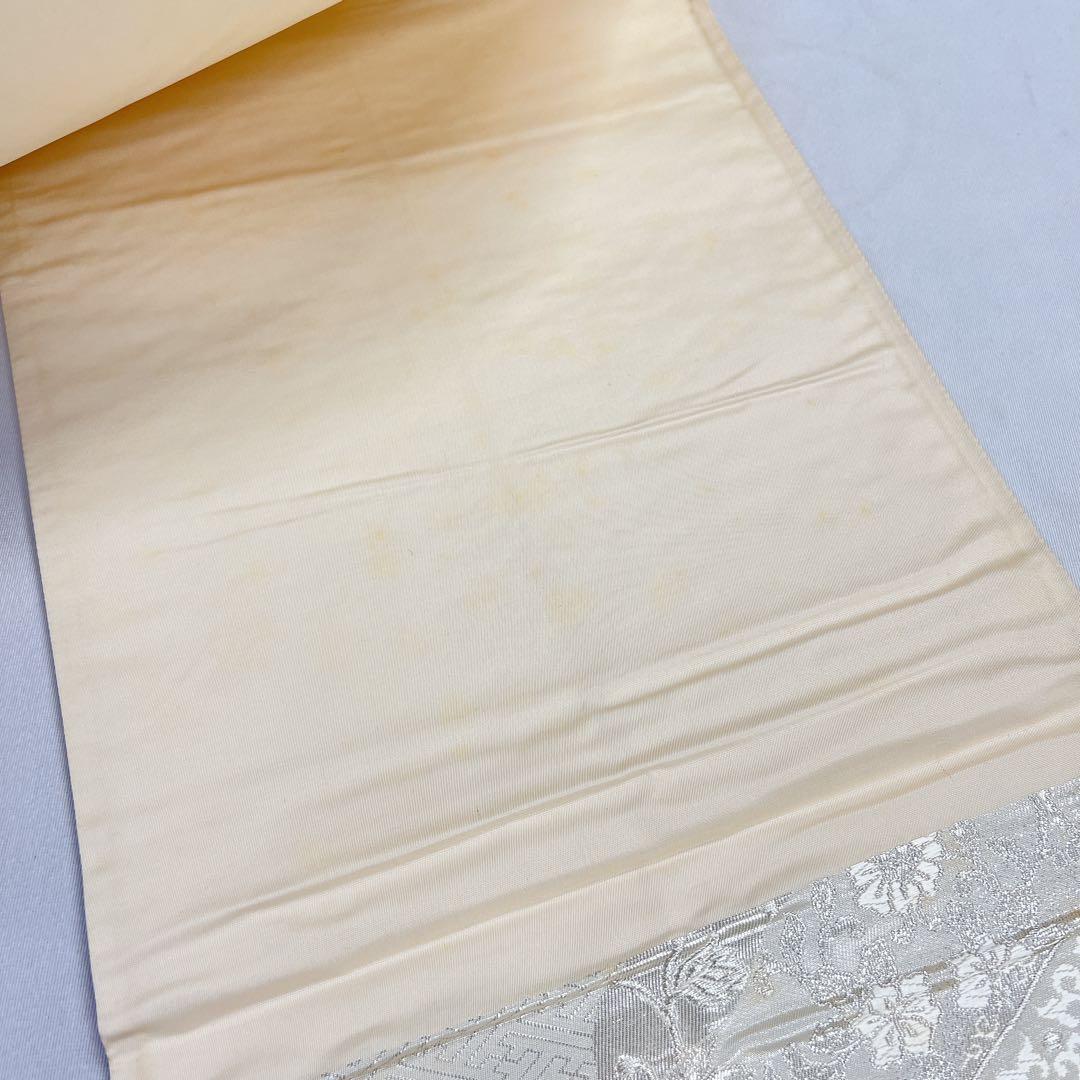 袋帯 正絹 銀糸 亀甲 華紋 唐花模様 檜垣 道長取り 着物 054t - メルカリ