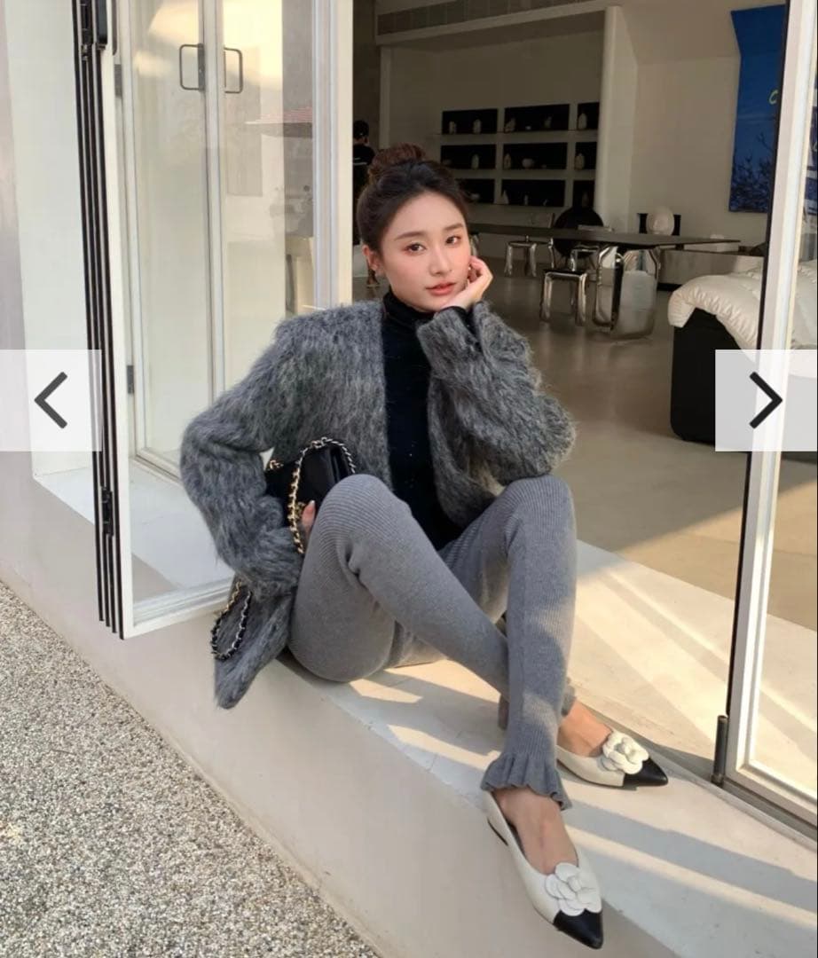 新品】バースデーバッシュ シャギーノーカラージャケット グレー