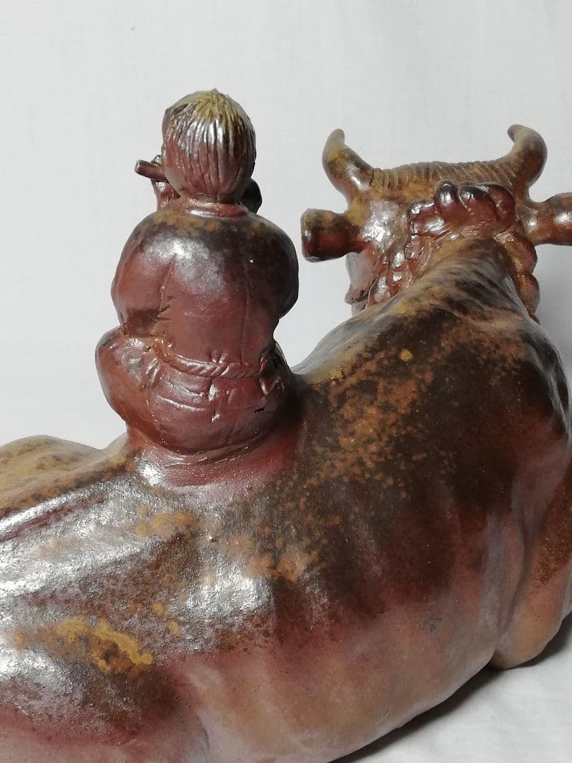 小野田瑞穂 備前焼 干支置物「丑」 共箱栞 縁起物 牛 丑年 工芸品 細工