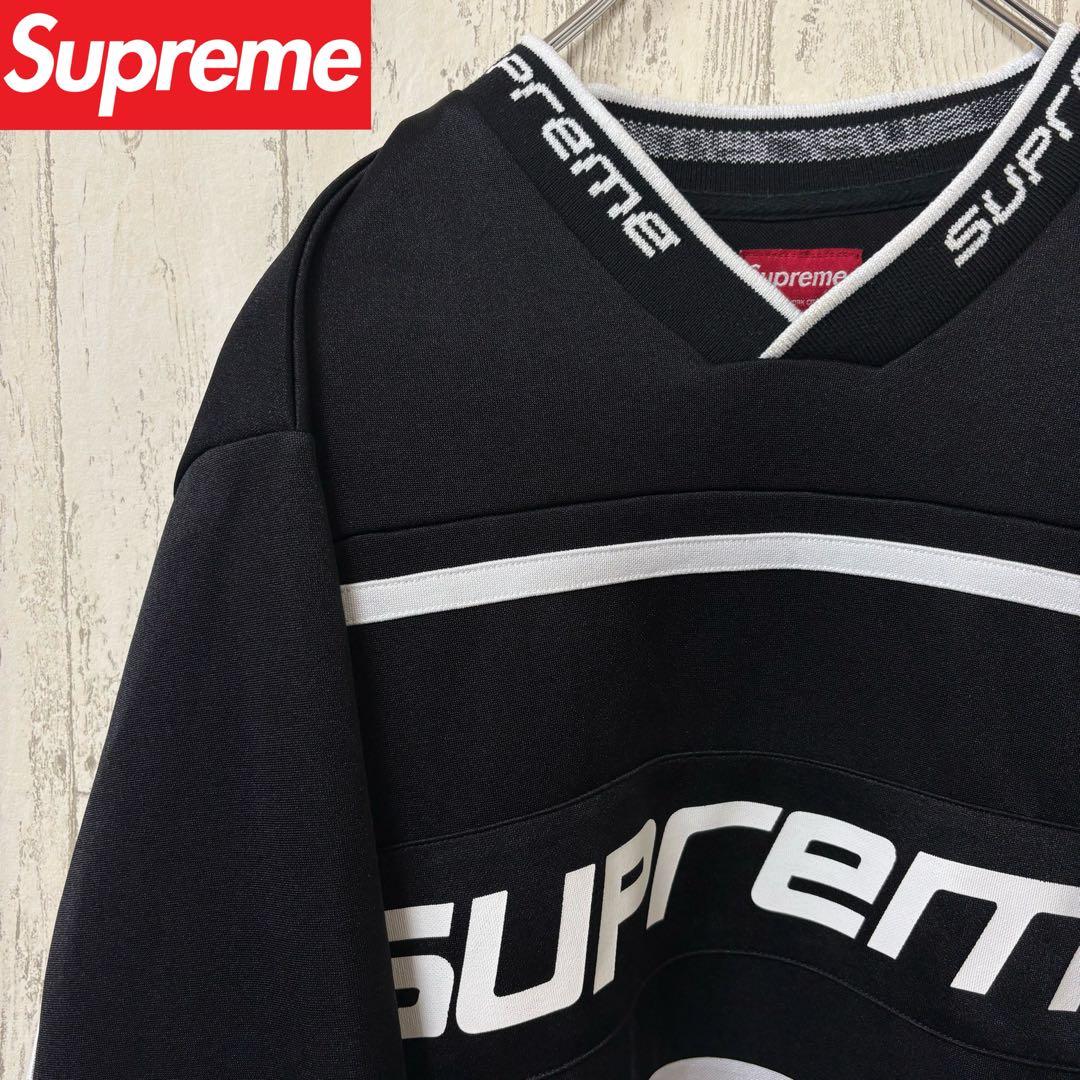 激レア】SUPREME ゲームシャツ ホッケーシャツ 完売モデル 黒 ロンT