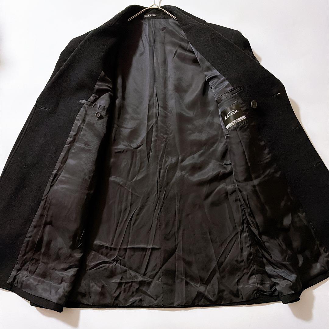 90s初期✨ヨウジヤマモト LQ ウールピーコート ブラック L ダブル