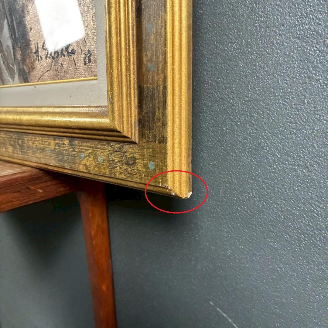 美品 佐々木英夫「持国天 立像 戎壇堂」油彩 大作 1988年作 銀箔仕様