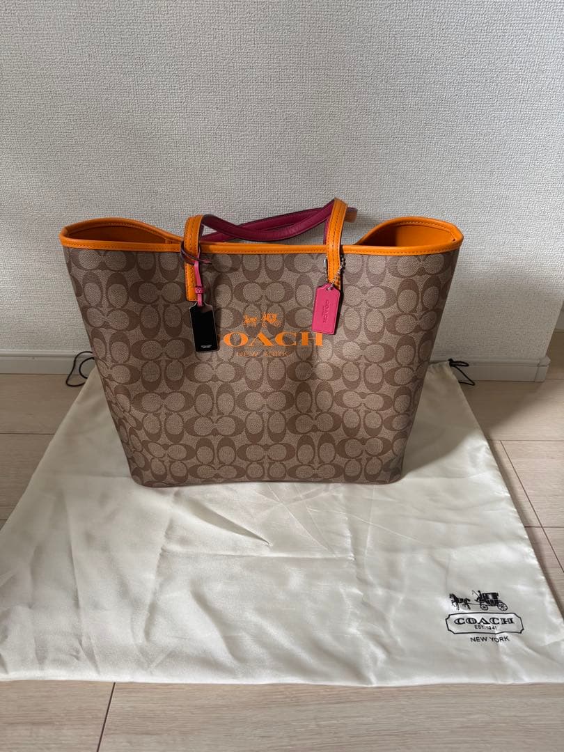 コーチ トートバッグ シグネチャー 未使用 保存袋付き A4収納可 - メルカリ