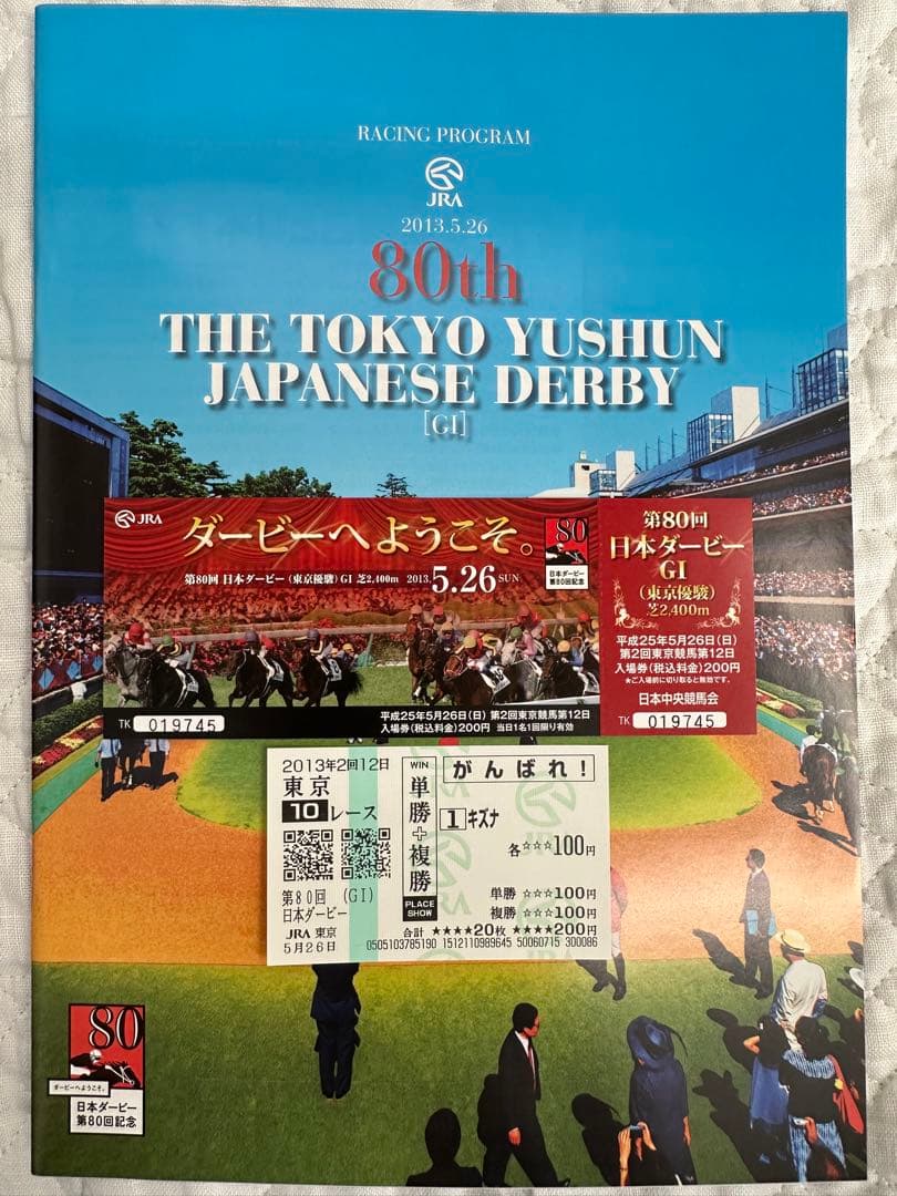 2013年第80回東京優駿 日本ダービー キズナ 単複応援馬券 現地的中
