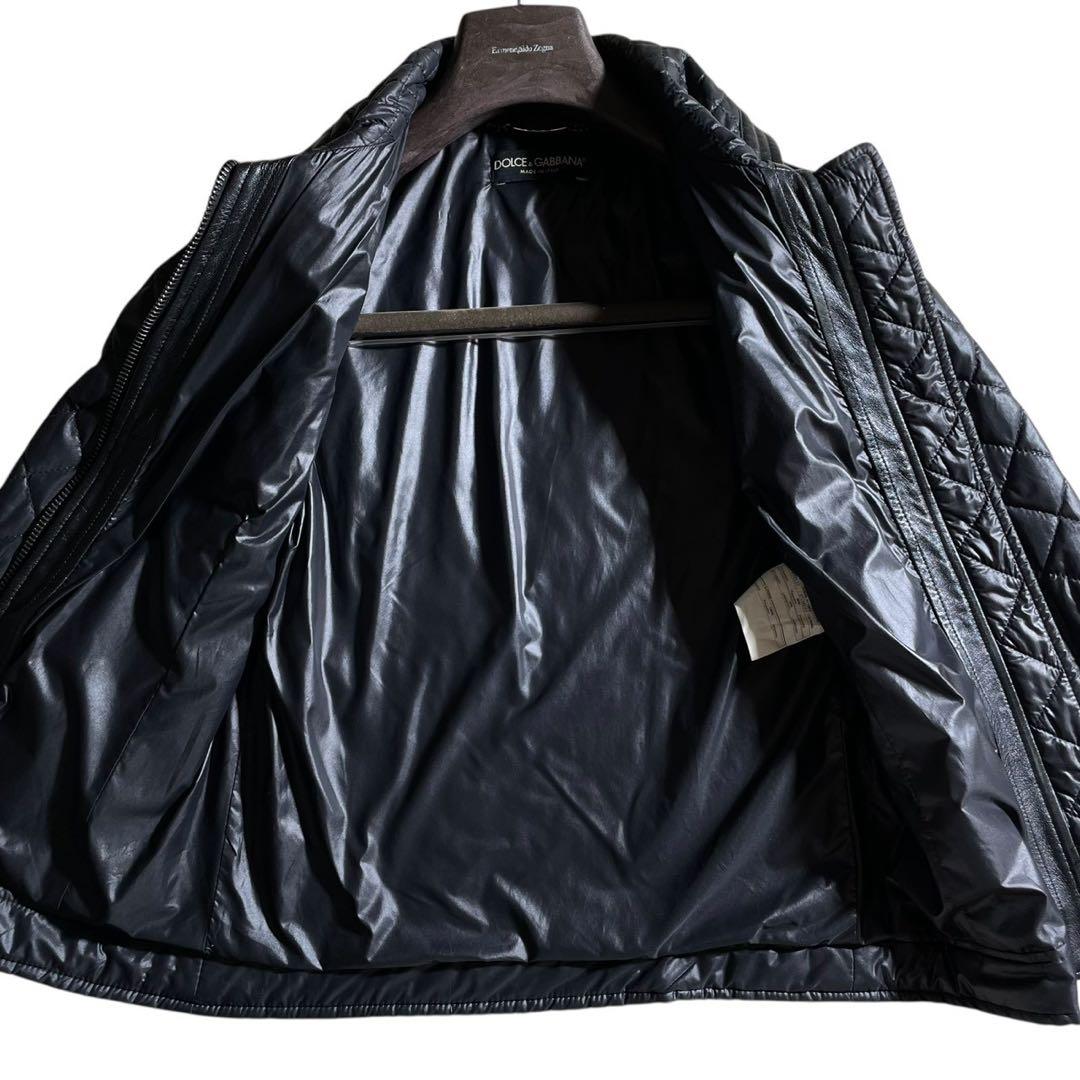 ①ドルチェ&ガッバーナ シングルライダース キルティング ブラック