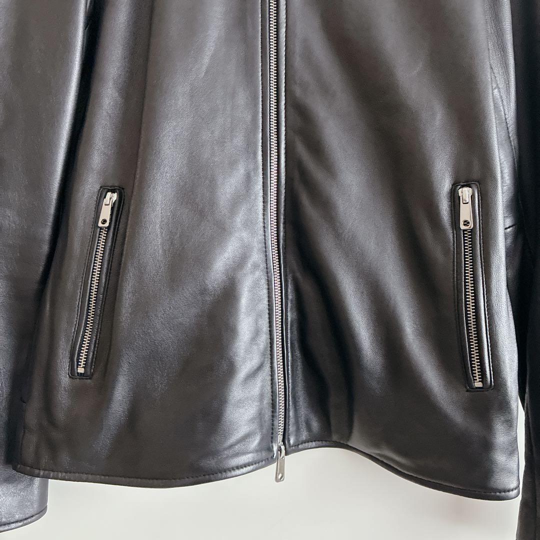 美品 ユナイテッドトウキョウ シングル ライダース ラムレザー L