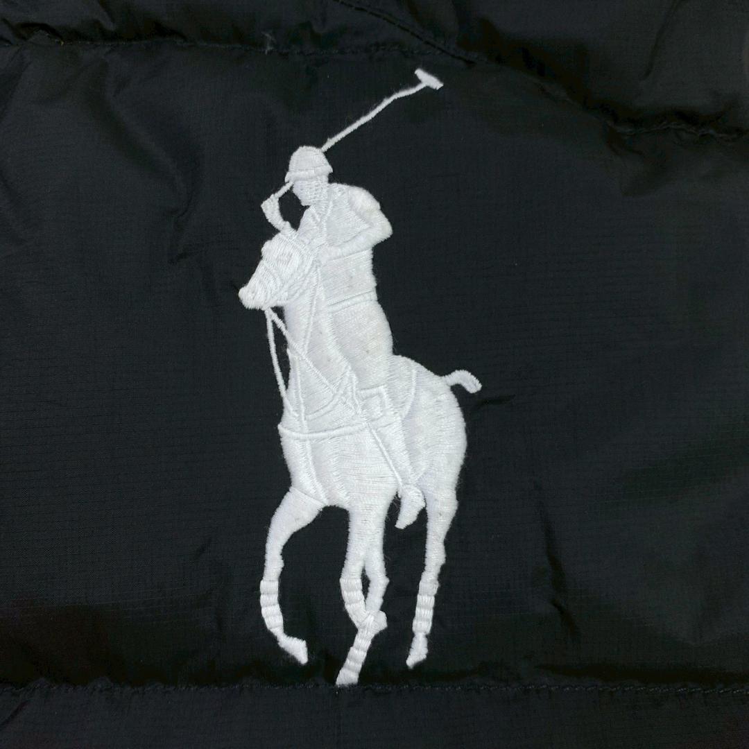 ポロラルフローレン ダウンベスト ビッグポニー刺繍 ブラック M E169