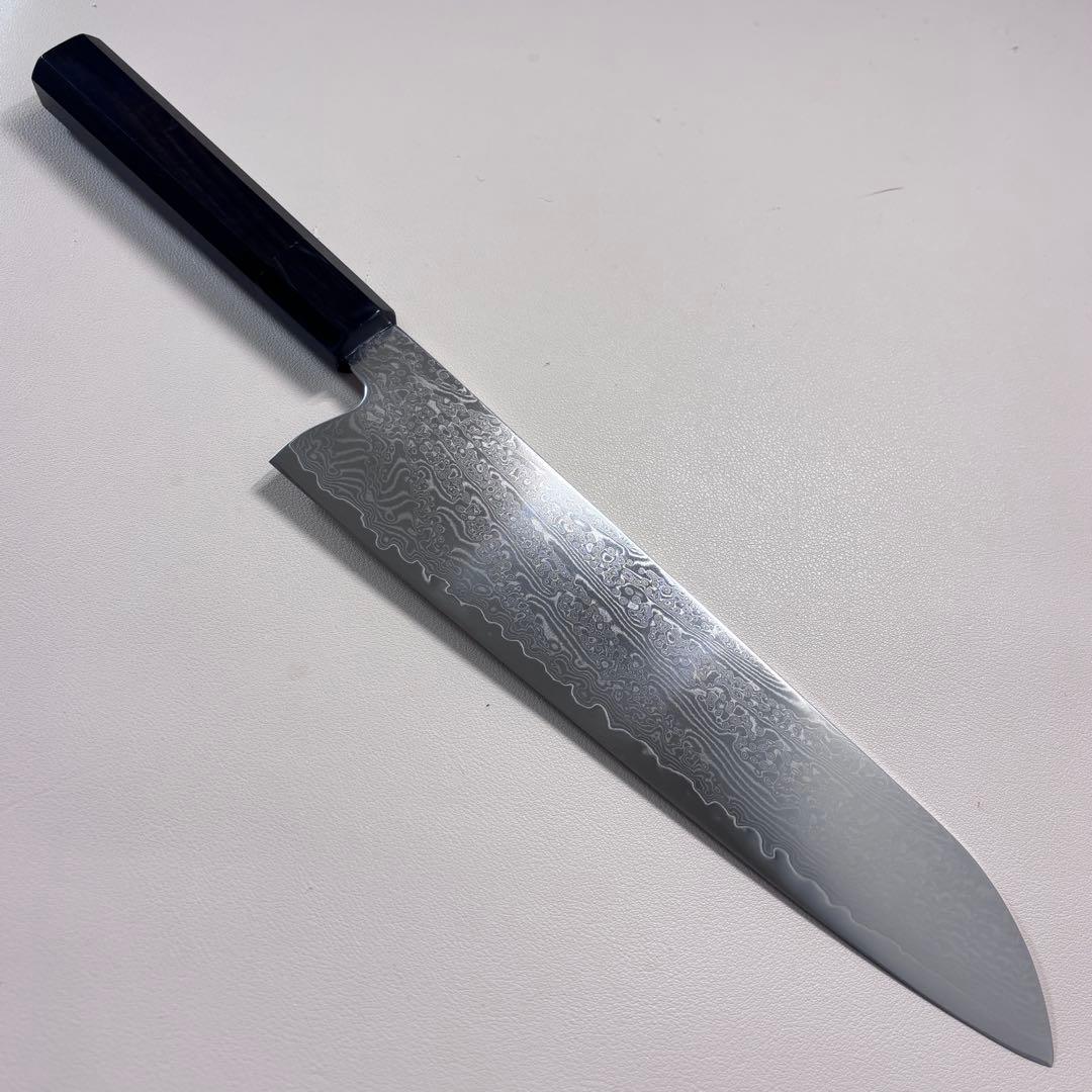 240mm 67層ダマスカスシェフナイフ 牛刀 黒檀本牛角八角柄 和包丁