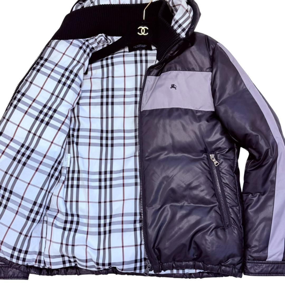 バーバリーブラックレーベル ダウンジャケット 大きいサイズ L ホースロゴ刺繍 BURBERRY BLACK LABEL（バーバリーブラックレーベル） ダウン