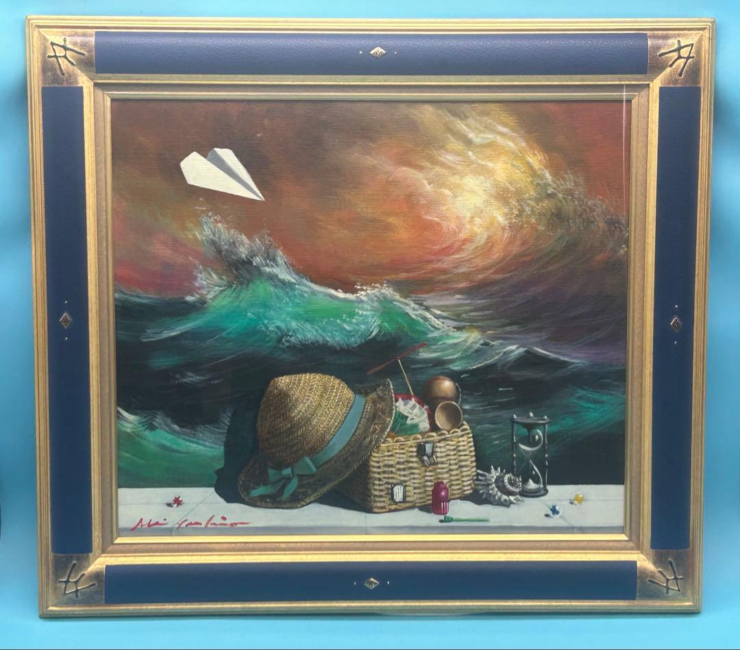 安*雄様 八代亜紀 『海への想い（静）』 油彩画 直筆サイン入り ミリオンアート Amazon.co.jp: 八代亜紀 アートの世界 本 絵画 ミリオンアート 猫 動物
