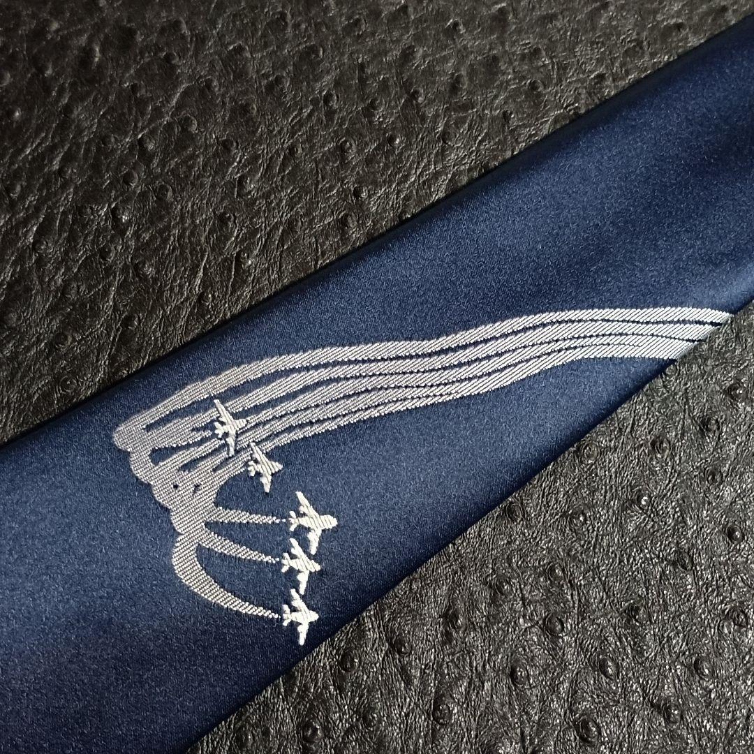 Z209 希少◇ブルーインパルスF86/JASDF 刺繍柄ネイビー系公認ネクタイ