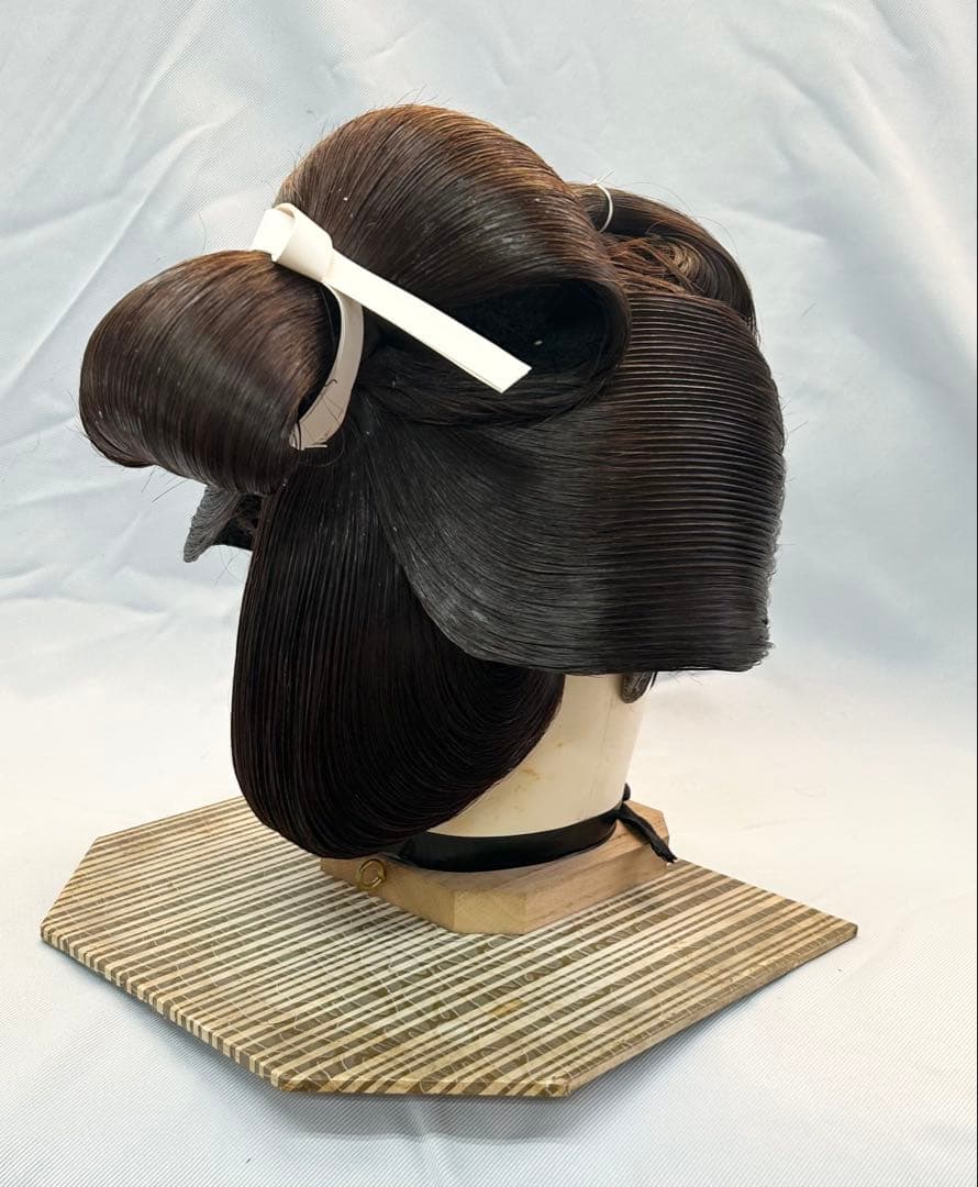 日本髪かつら 大衆演劇かつら 辰巳7号(中小〜中） つぶし島田 自然色