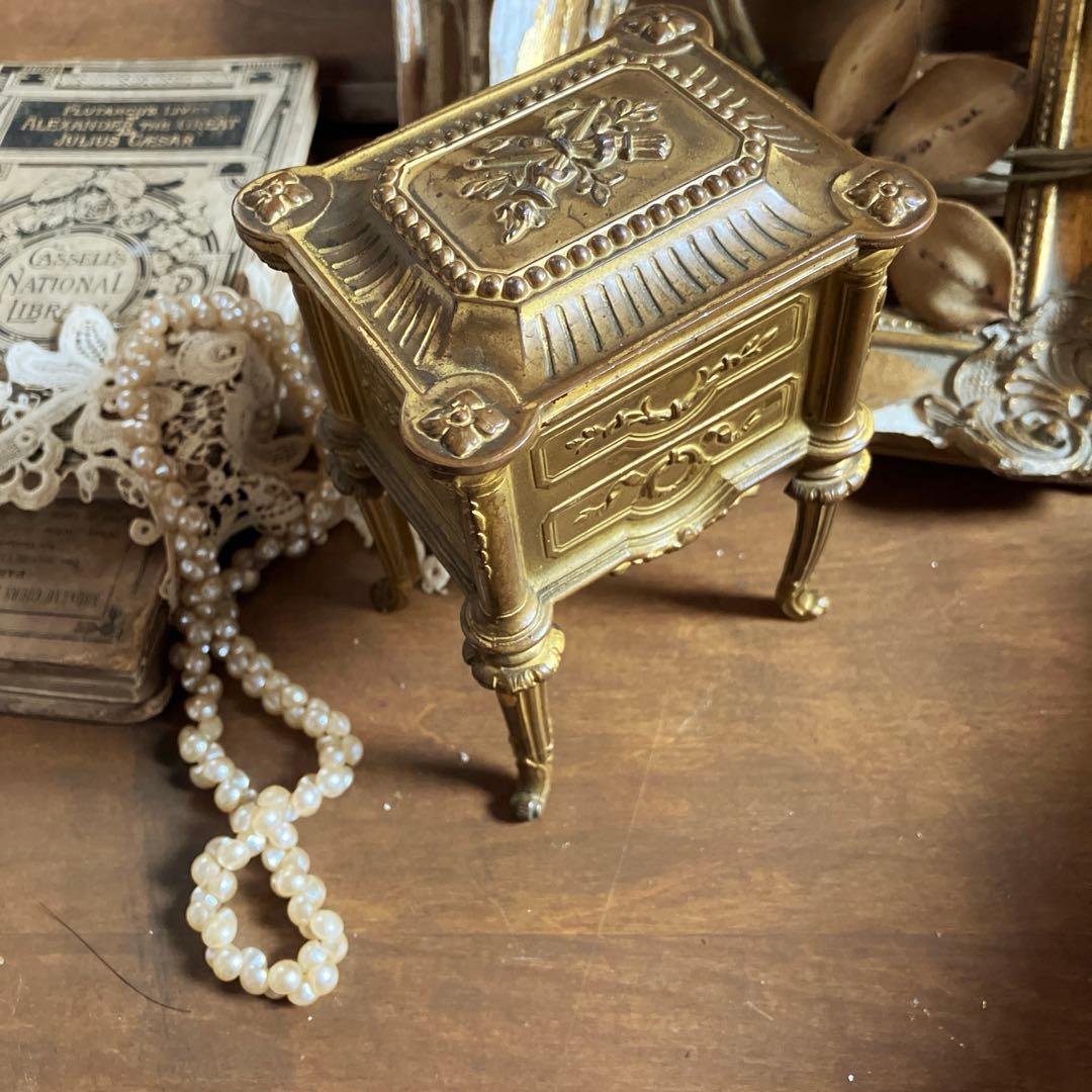 フランスアンティークジュエリーボックス アクセサリーボックス 猫足