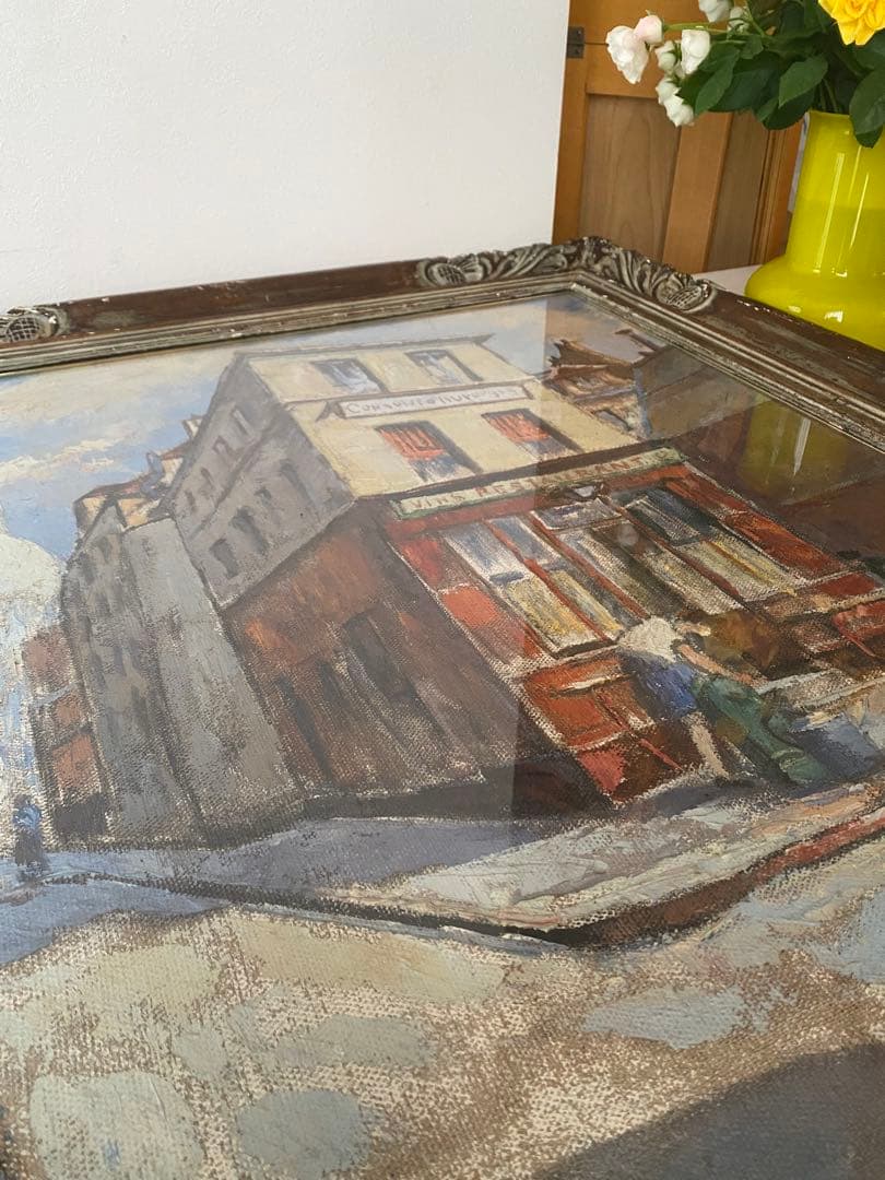 フェルナンド ラバル パリ風景 アンティーク 油絵 油彩画 額縁