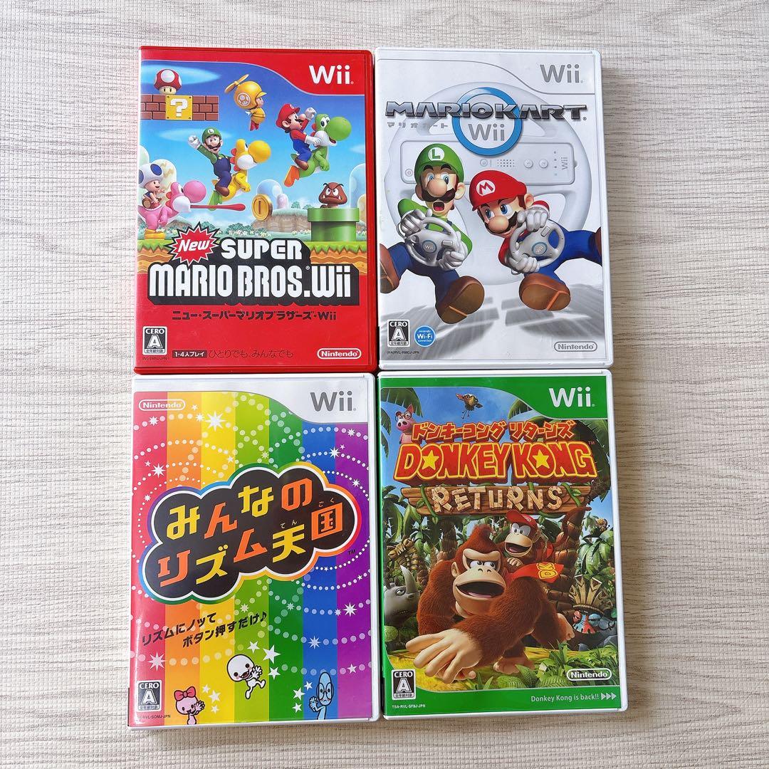 Wiiソフト 4本セット マリオブラザーズ マリオカート ドンキー リズム