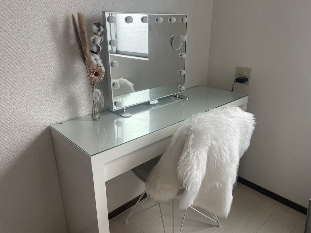 断捨離☆Powwow様】ドレッサー IKEA マルム ※鏡、椅子付き - メルカリ