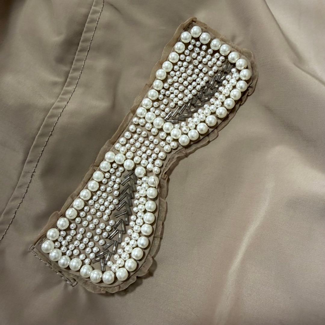 フランシュリッペ モッズコート パールリボン ビジュー ライナー付き