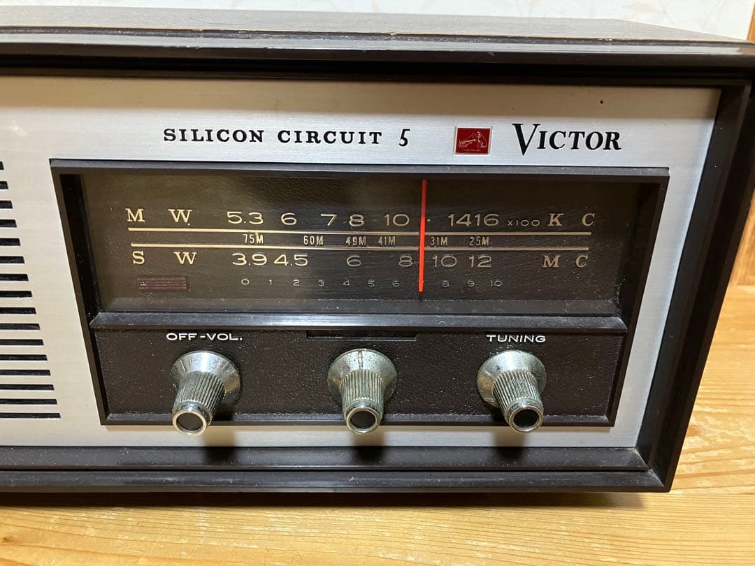 希少・動作良好】昭和レトロ Victorラジオ AM/短波 モデル5H-258
