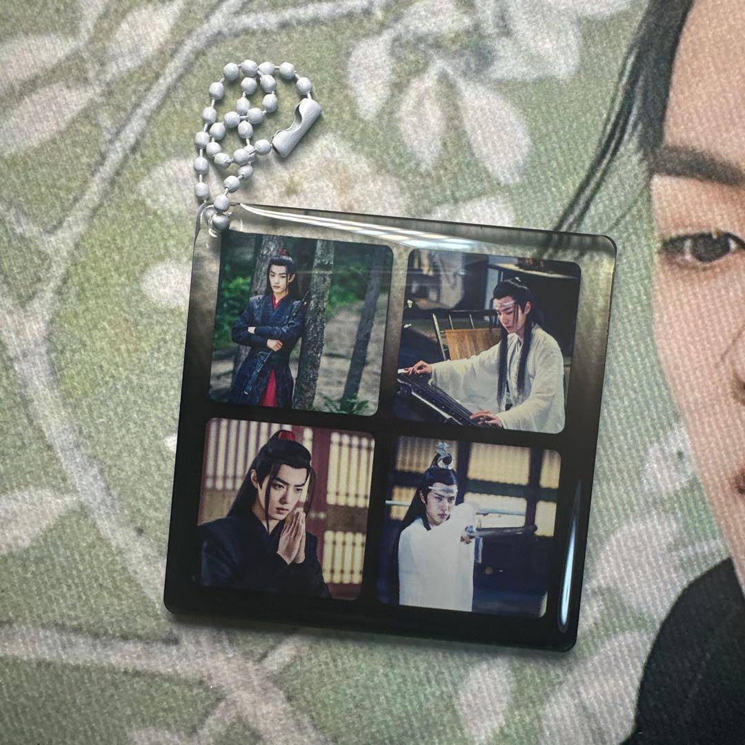 肖戦 王一博 新作 レジン 四宫格 両面で違う絵柄 キーホルダー0223②