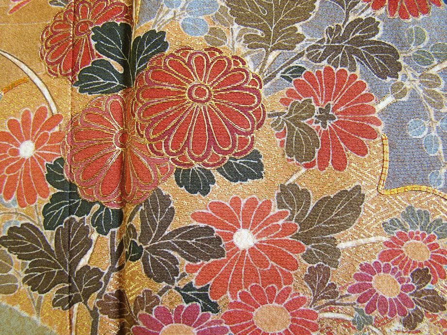 値下げ交渉OK！極上ちりめん地 辻が花 金彩染 訪問着 正絹 B941