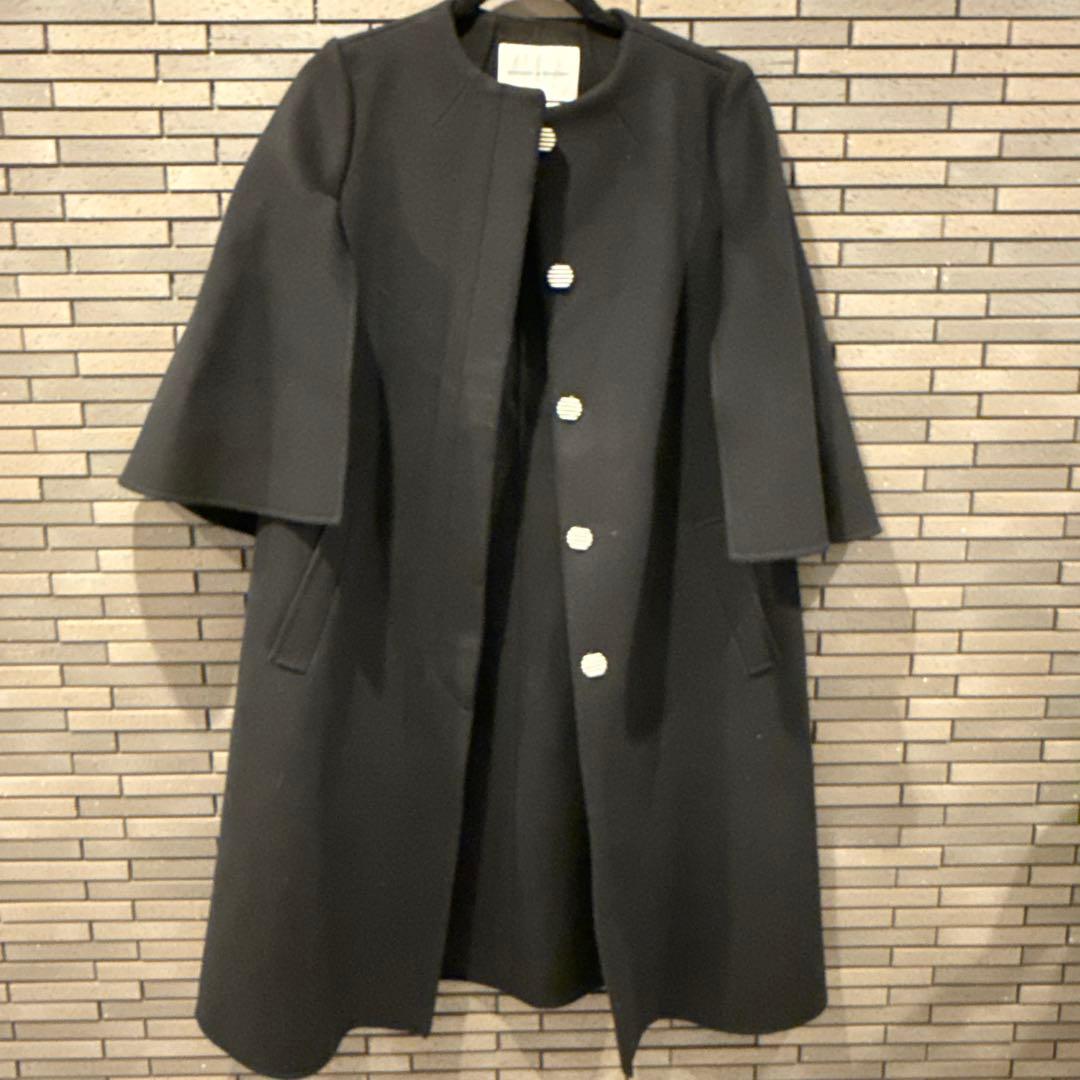 BORDERSatBALCONY 】ケープ コート 黒ノーカラー - メルカリ