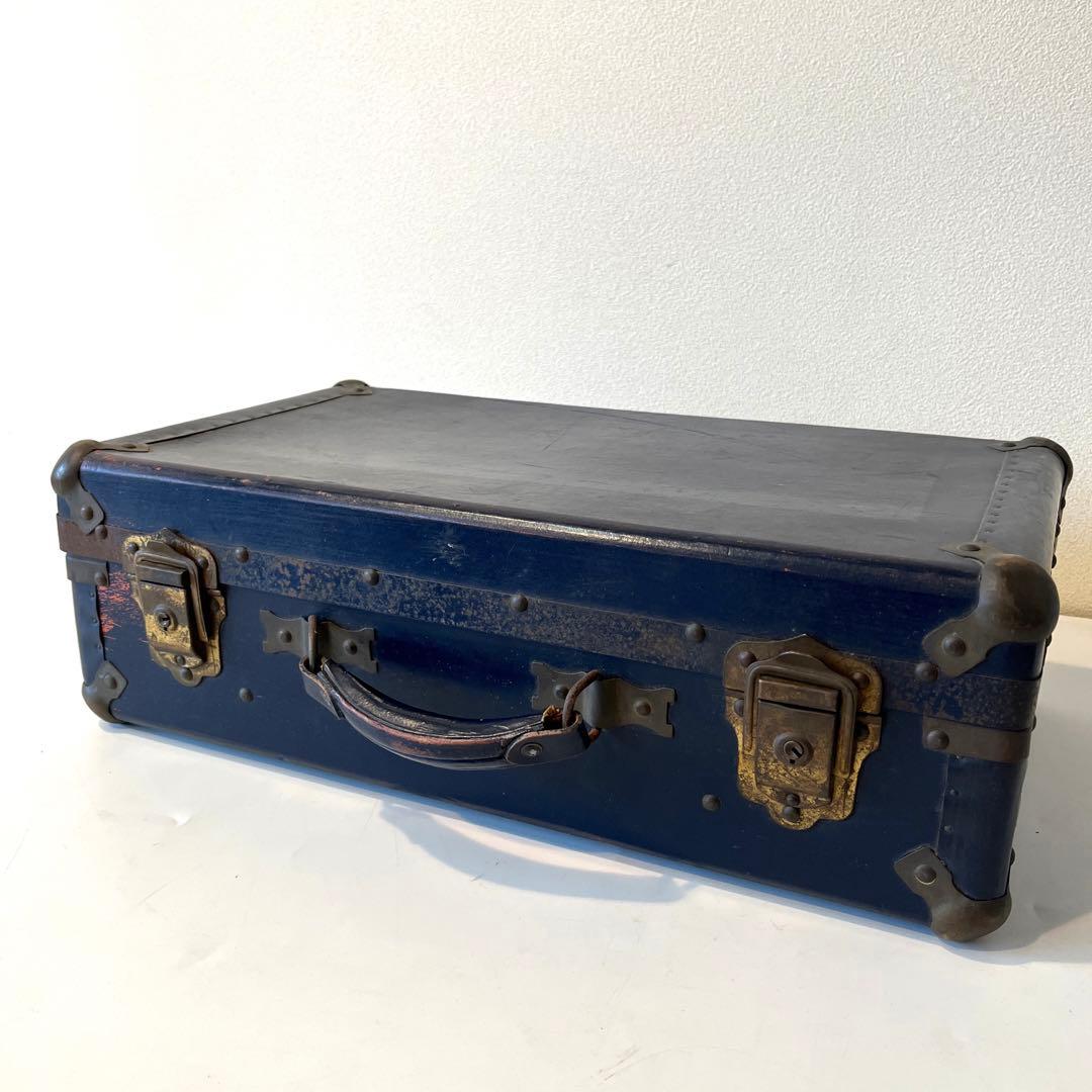 ヴィンテージ トランクケース 鞄 ビンテージ スーツケース 紺 ネイビー