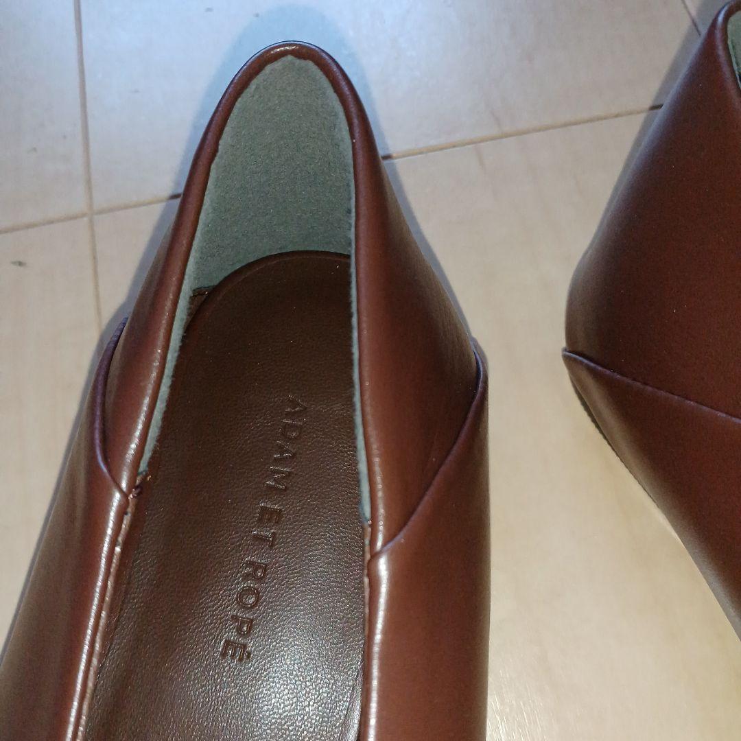 ADAM ET ROPE' ソフトスクエアフラットシューズ ダークブラウン24