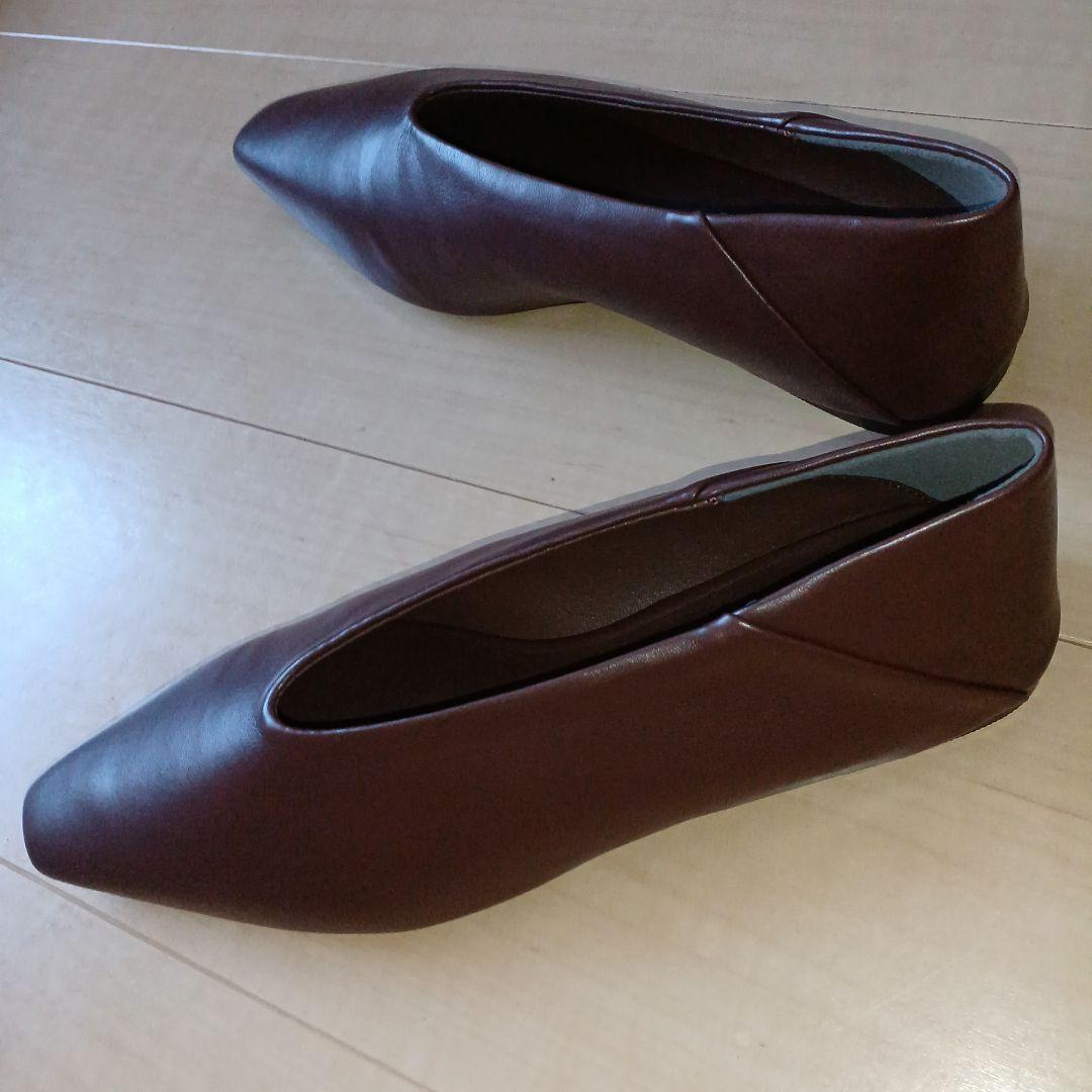 ADAM ET ROPE' ソフトスクエアフラットシューズ ダークブラウン24